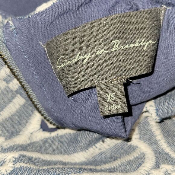 NWOT ANTHROPOLOGIE PASTORAL SWING TOP  Chambray Sleeveless SUNDAY IN BROOKLYN XS - Picture 9 of 11